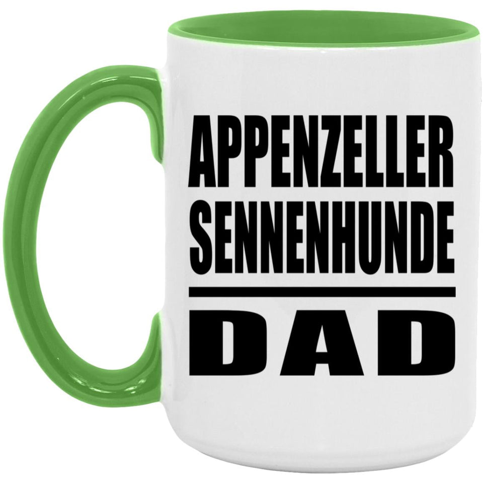 Appenzeller Sennenhunde Dad - 15oz Accent Mug Green
