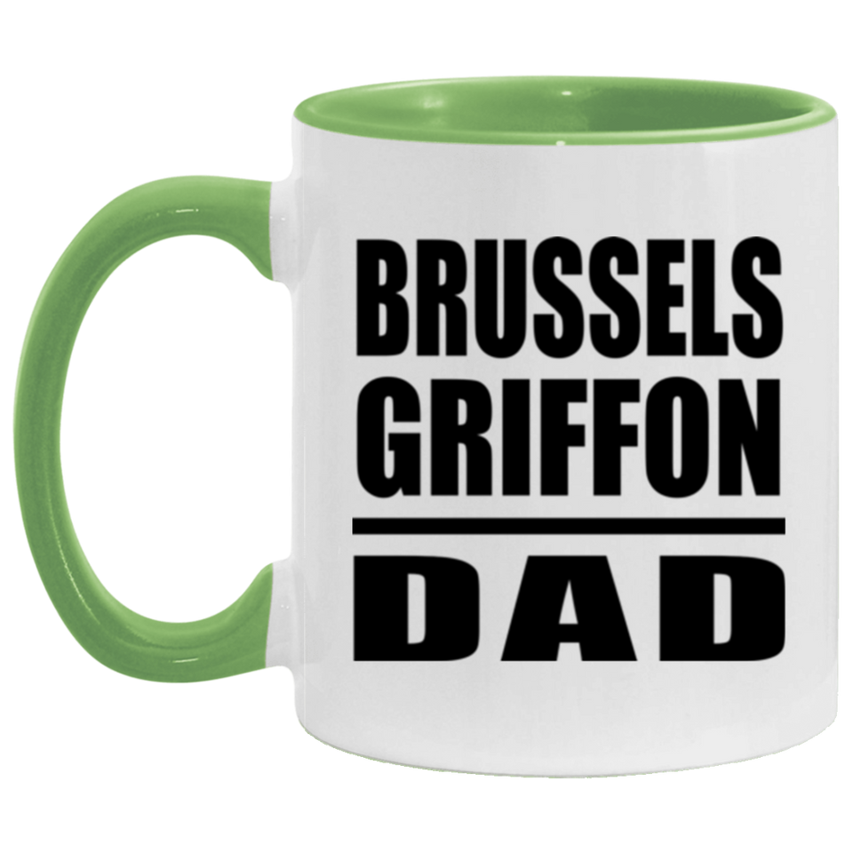 Brussels Griffon Dad - 11oz Accent Mug Green