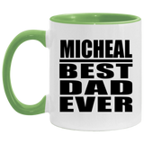 Micheal Best Dad Ever - 11oz Accent Mug Green