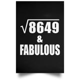 93rd Birthday Square Root of 8649 & Fabulous - Poster Portrait