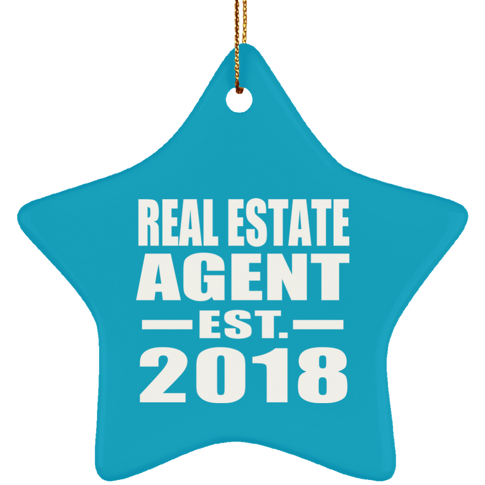 Real Estate Agent Established EST. 2018 - Star Ornament