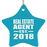 Real Estate Agent Established EST. 2018 - Star Ornament