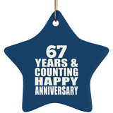 Happy 67th Anniversary 67 Years & Counting - Star Ornament
