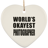 World's Okayest Photographer - Heart Ornament