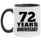 72nd Anniversary 72 Years - 11oz Accent Mug Black