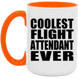 Coolest Flight Attendant Ever - 15oz Accent Mug Orange