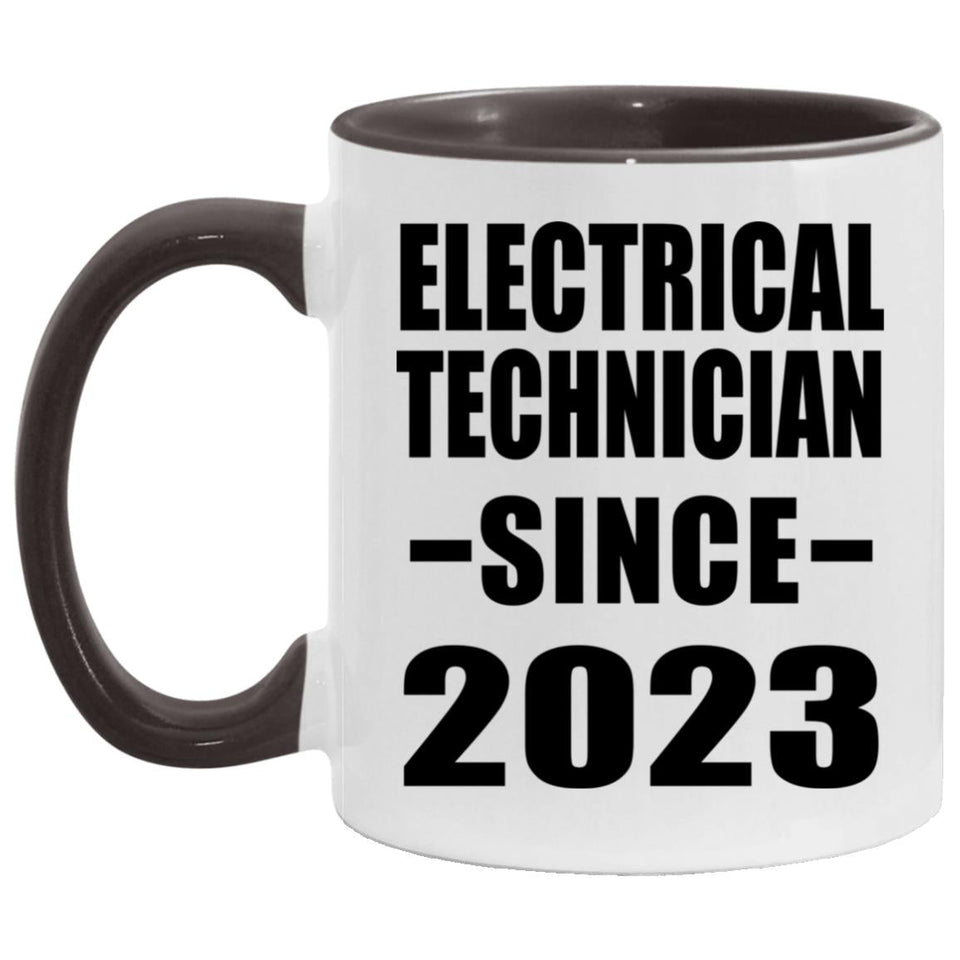 Electrical Technician Since 2023 - 11oz Accent Mug Black