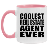 Coolest Real Estate Agent Ever - 11oz Accent Mug Pink