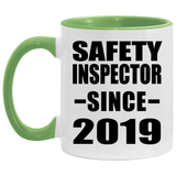 Safety Inspector Since 2019 - 11oz Accent Mug Green