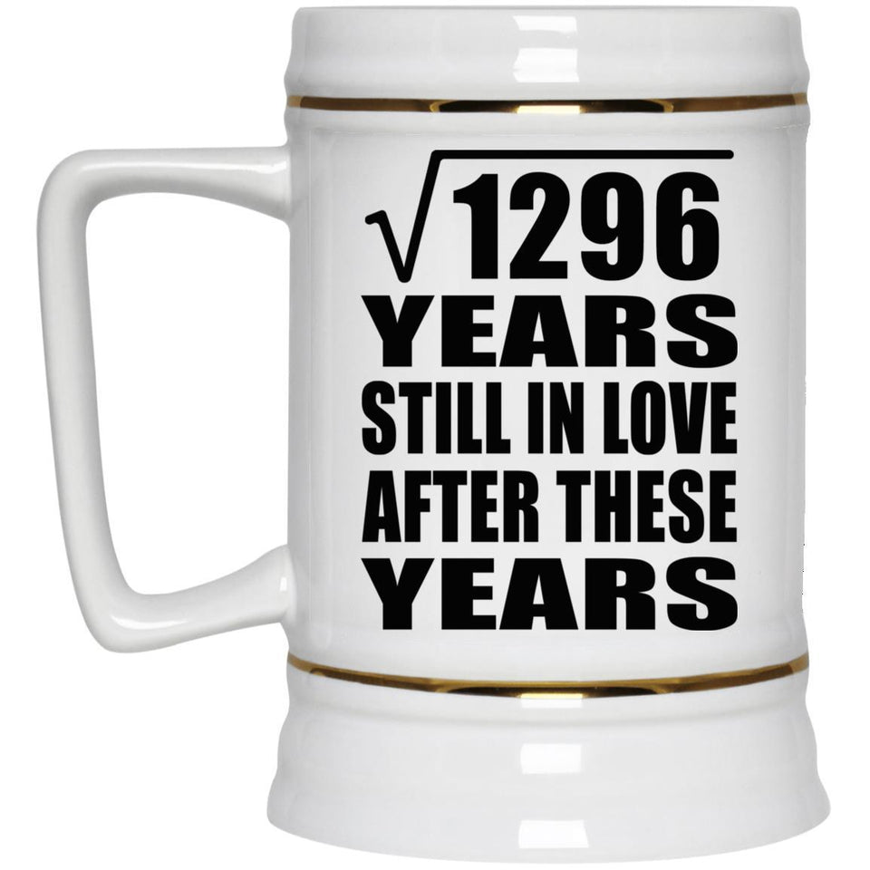 36th Anniversary Square Root of 1296 Years Still In Love - Beer Stein