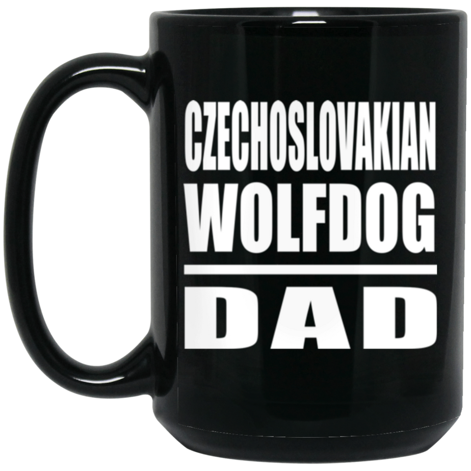 Czechoslovakian Wolfdog Dad - 15oz Coffee Mug Black