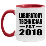 Laboratory Technician Established EST. 2018 - 11oz Accent Mug Red