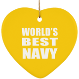 World's Best Navy - Heart Ornament