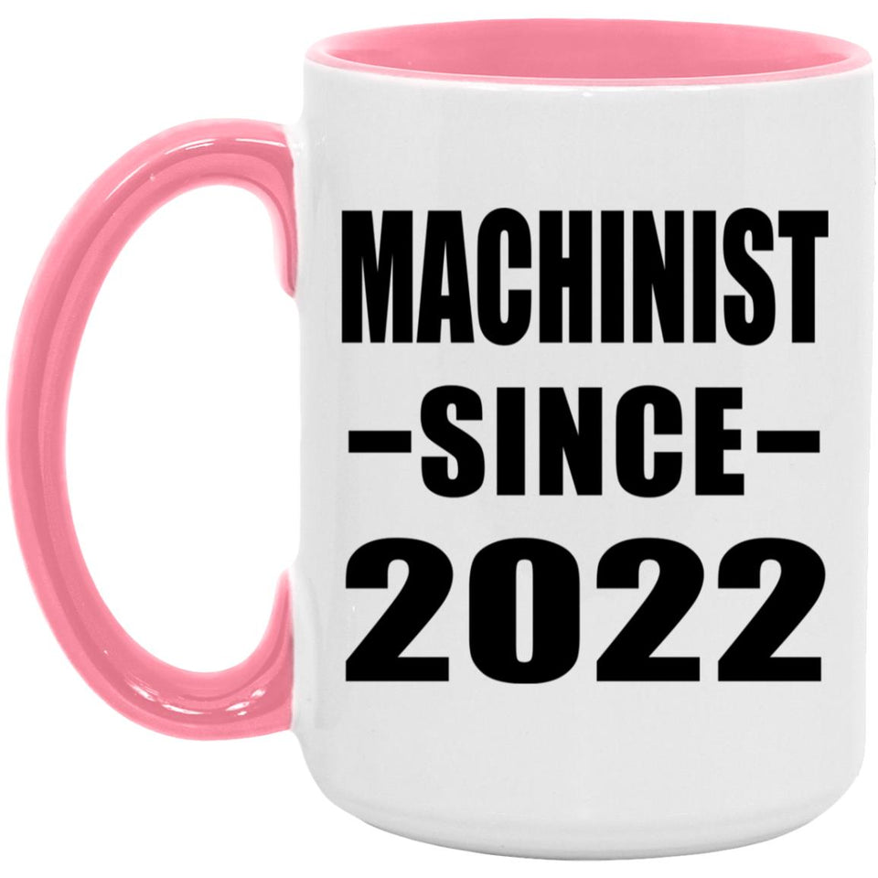 Machinist Since 2022 - 15oz Accent Mug Pink