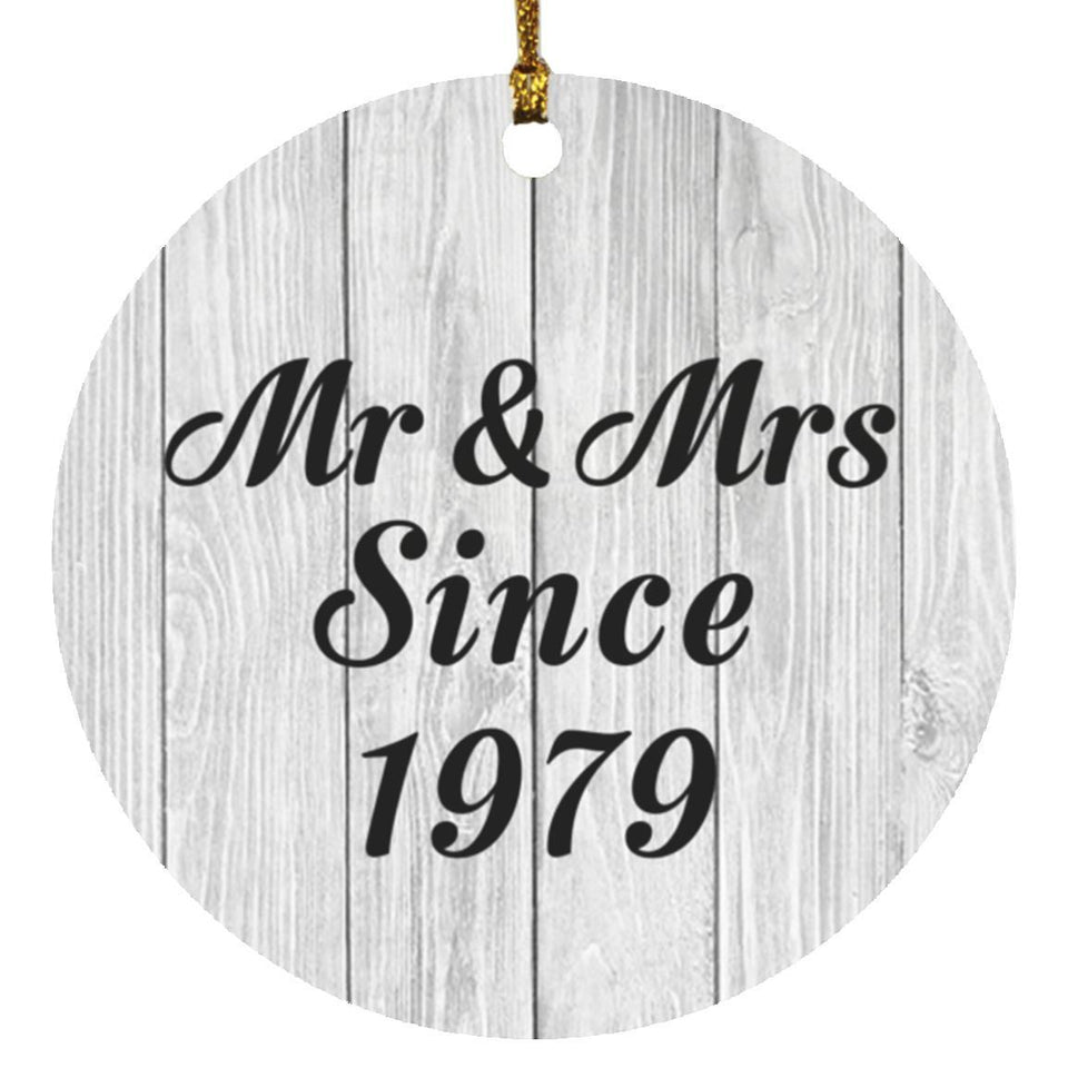 45th Anniversary Mr & Mrs Since 1979 - Circle Ornament F