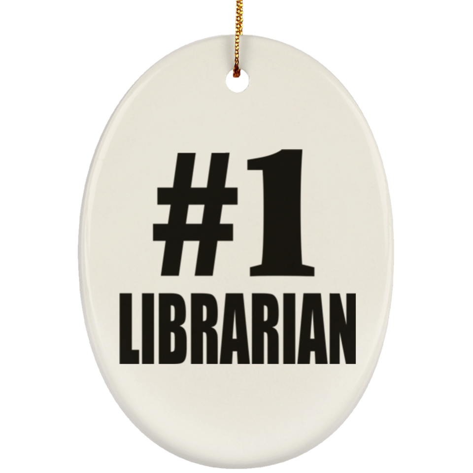 Number One #1 Librarian - Oval Ornament