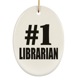 Number One #1 Librarian - Oval Ornament