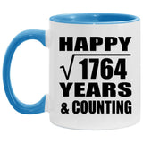 Happy 42nd Anniversary Square Root of 1764 Years & Counting - 11oz Accent Mug Blue
