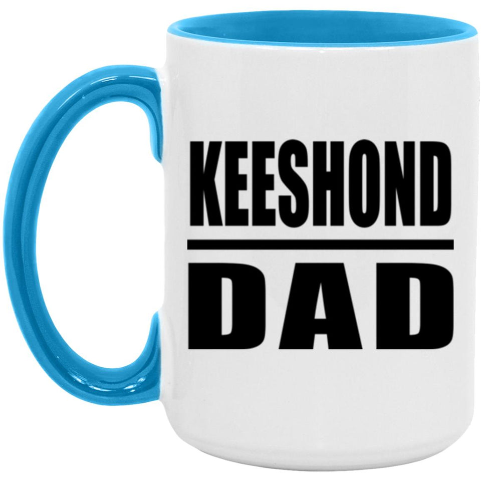 Keeshond Dad - 15oz Accent Mug Blue