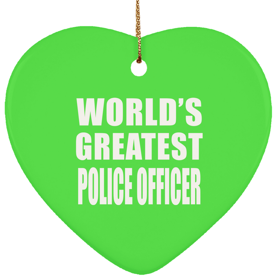 World's Greatest Police Officer - Heart Ornament