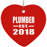 Plumber Established EST. 2018 - Heart Ornament