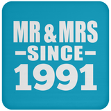 33rd Anniversary Mr & Mrs Since 1991 - Drink Coaster