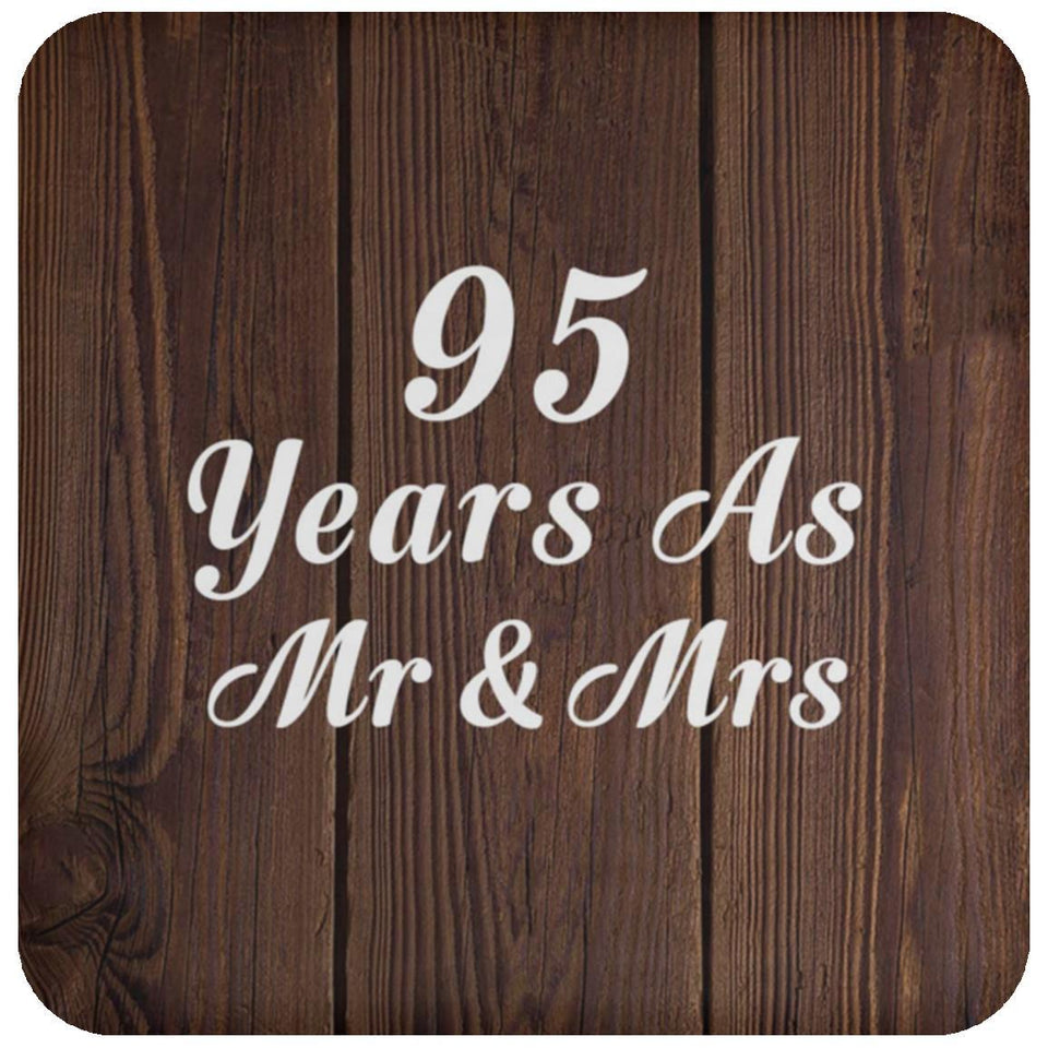 95th Anniversary 95 Years As Mr & Mrs - Drink Coaster D
