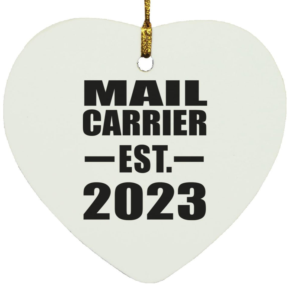 Mail Carrier Established EST. 2023 - Heart Ornament