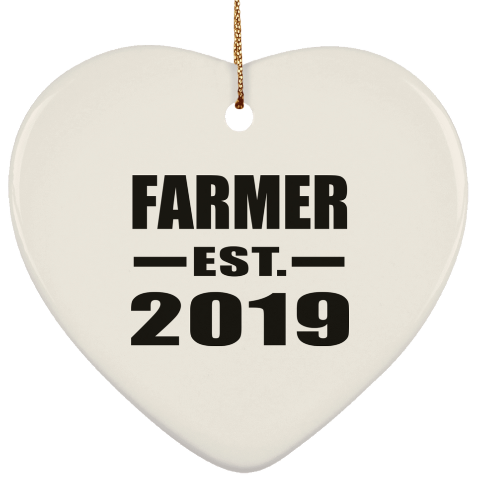 Farmer Established EST. 2019 - Heart Ornament