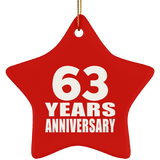 63rd Anniversary 63 Years - Star Ornament
