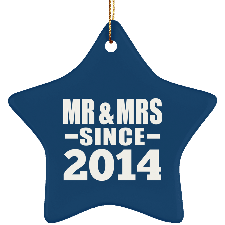 10th Anniversary Mr & Mrs Since 2014 - Star Ornament