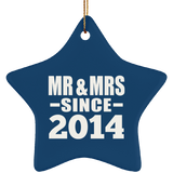 10th Anniversary Mr & Mrs Since 2014 - Star Ornament