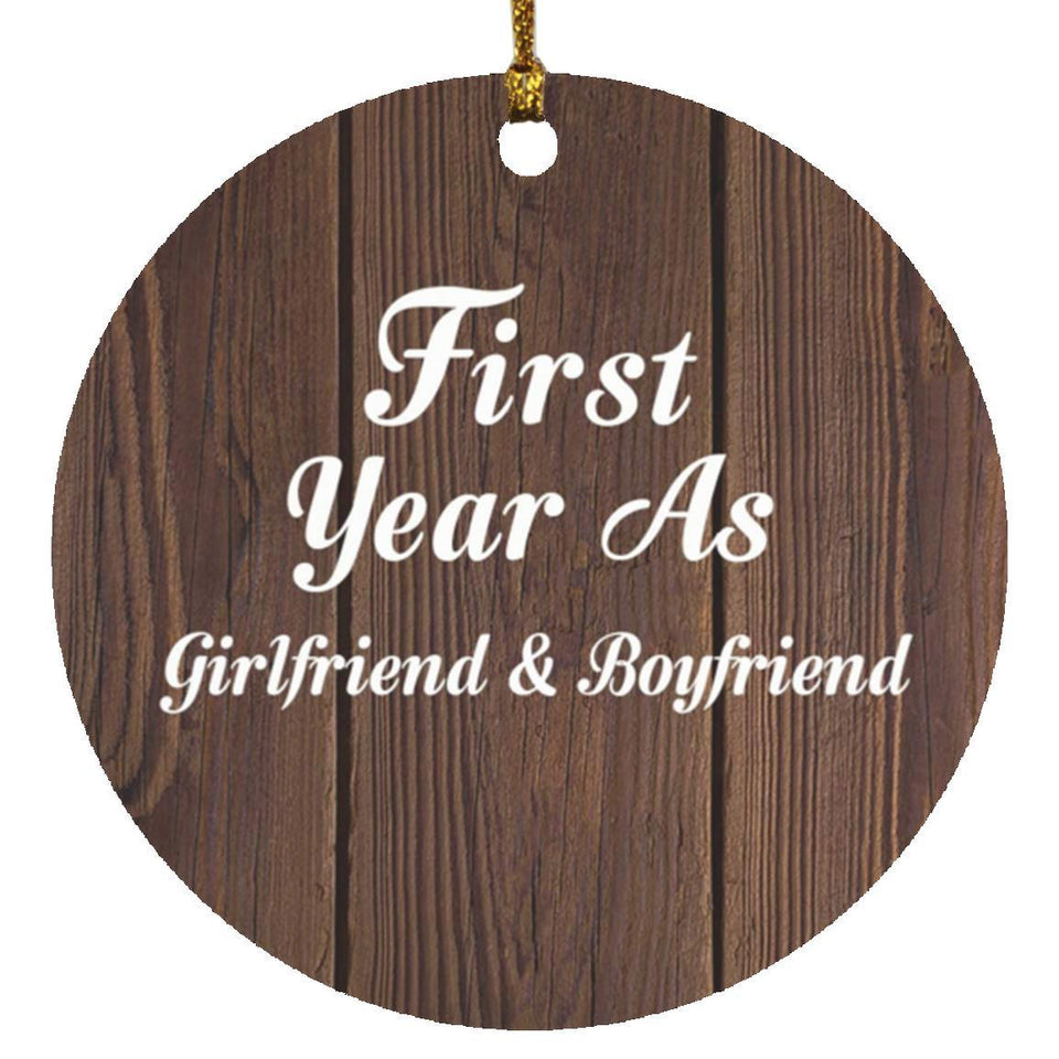 First Year As Girlfriend & Boyfriend - Circle Ornament D
