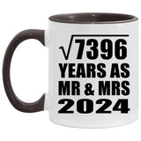 86th Anniversary Square Root of 7396 Years As Mr & Mrs 2024 - 11oz Accent Mug Black