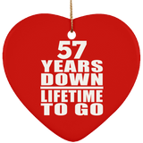 57th Anniversary 57 Years Down Lifetime To Go - Heart Ornament