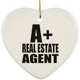 A+ Real Estate Agent - Heart Ornament
