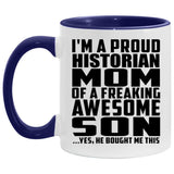 Proud Historian Mom Of Awesome Son - 11oz Accent Mug Purple