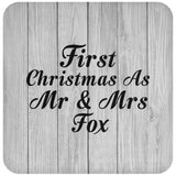 First Christmas As Mr & Mrs Fox - Drink Coaster F