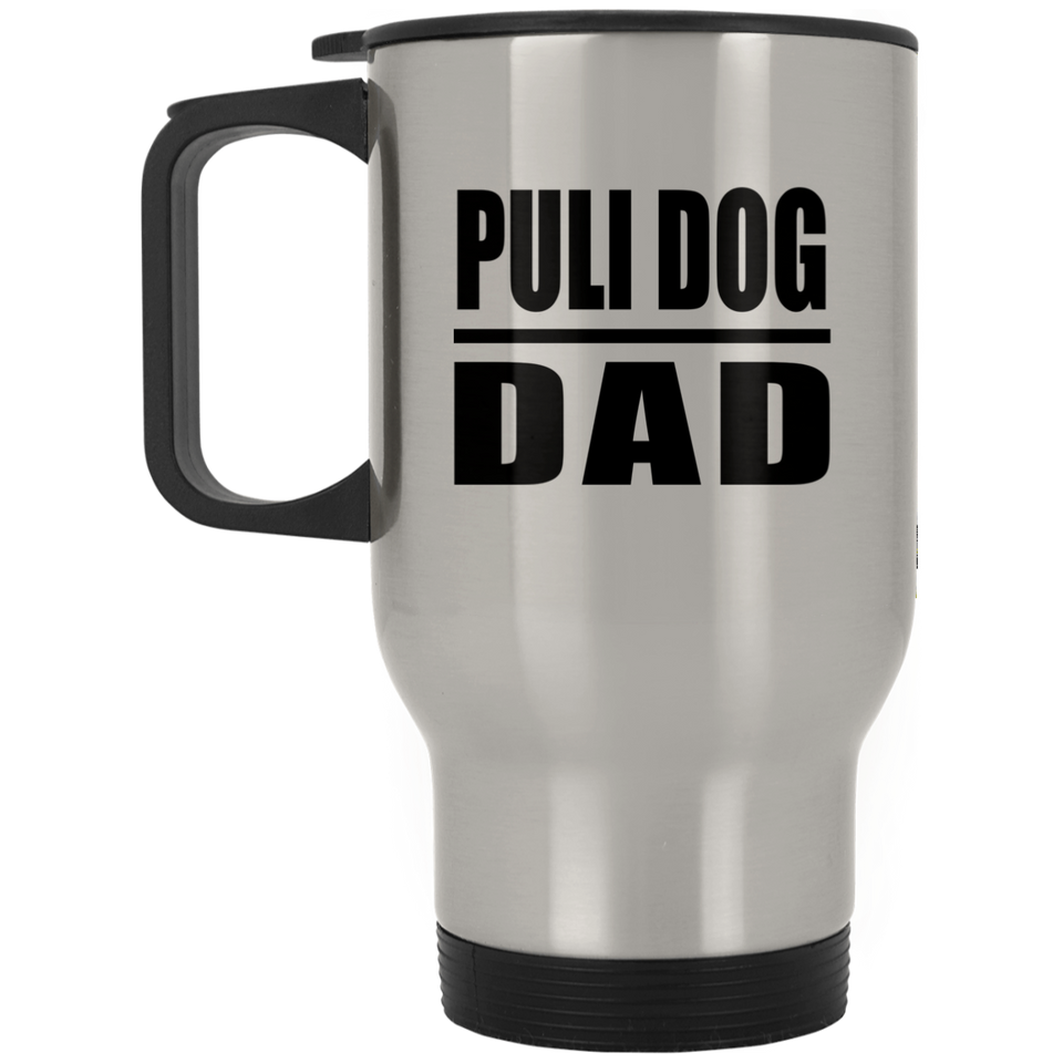 Puli Dog Dad - Silver Travel Mug