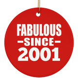 23rd Birthday Fabulous Since 2001 - Circle Ornament