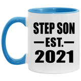Step Son Established EST. 2021 - 11oz Accent Mug Blue