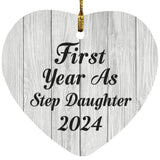 First Year As Step Daughter 2024 - Heart Ornament F