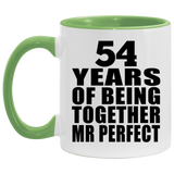 54th Anniversary 54 Years Of Being Mr Perfect - 11oz Accent Mug Green