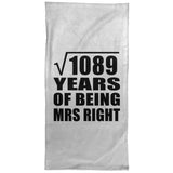 33rd Anniversary Square Root of 1089 Years of Being Mrs Right - Hand Towel