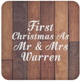 First Christmas As Mr & Mrs Warren - Drink Coaster E