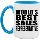 World's Best Sales Representative - 15oz Accent Mug Blue