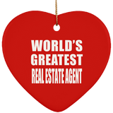 World's Greatest Real Estate Agent - Heart Ornament
