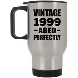 25th Birthday Vintage 1999 Aged Perfectly - Silver Travel Mug