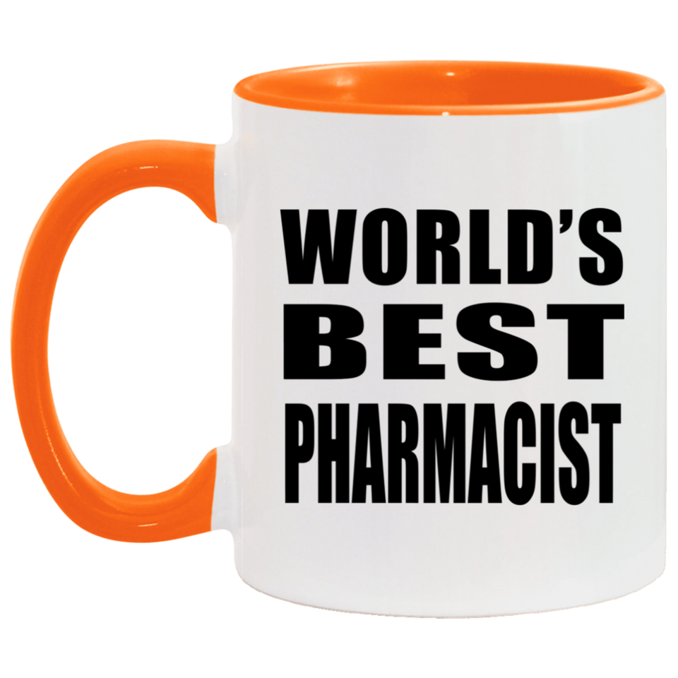 World's Best Pharmacist - 11oz Accent Mug Orange
