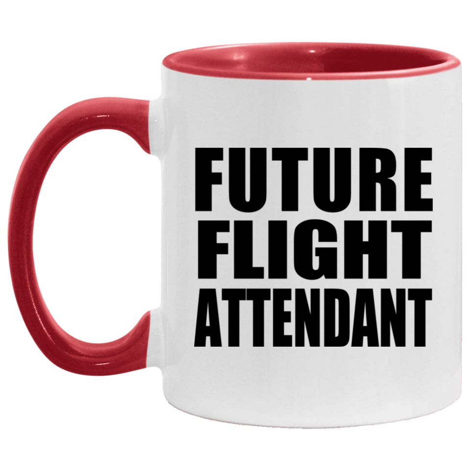 Future Flight Attendant - 11oz Accent Mug Red
